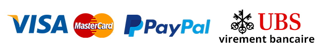 Paiement par Visa, Mastercard, PayPal, Virement bancaire